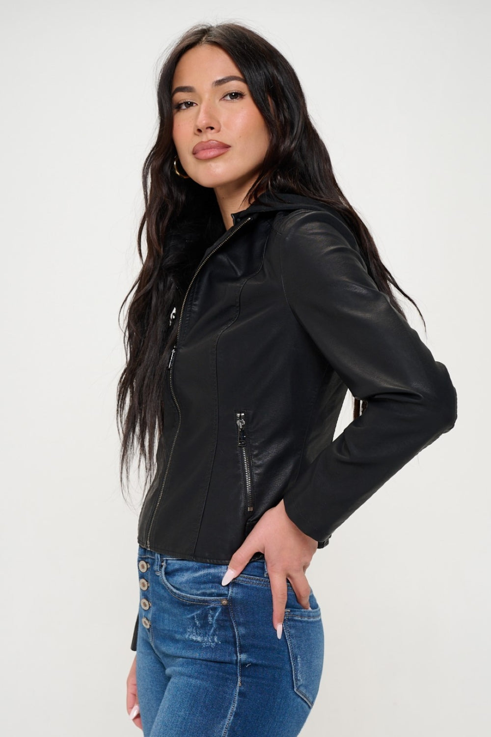 Coalition LA Zip Up Hooded Jacket - Black