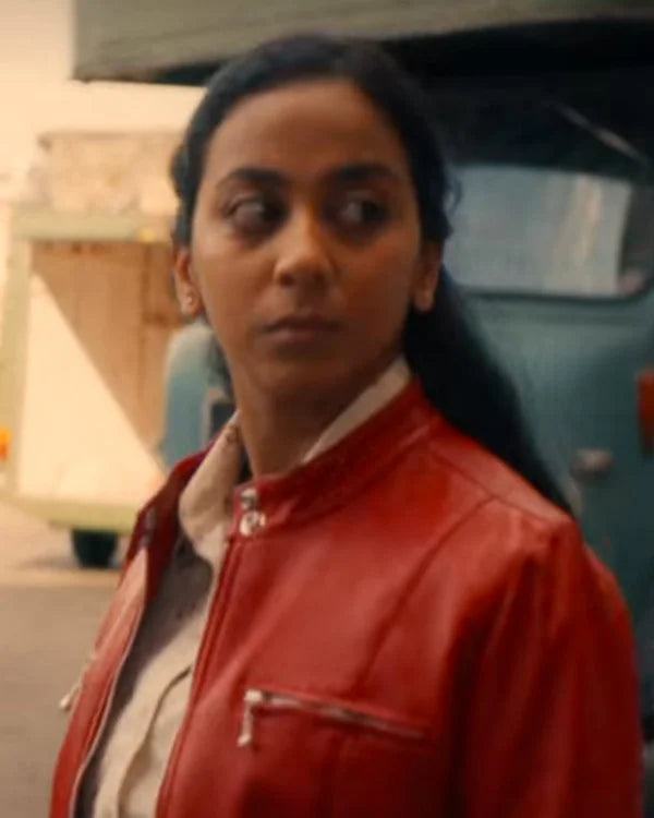 Black Mirror S06 Anajan Vasan Orange Leather Jacket