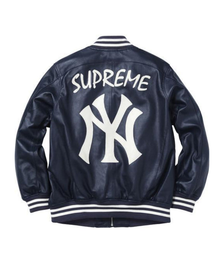 Supreme NY Yankees Leather Varsity Jacket