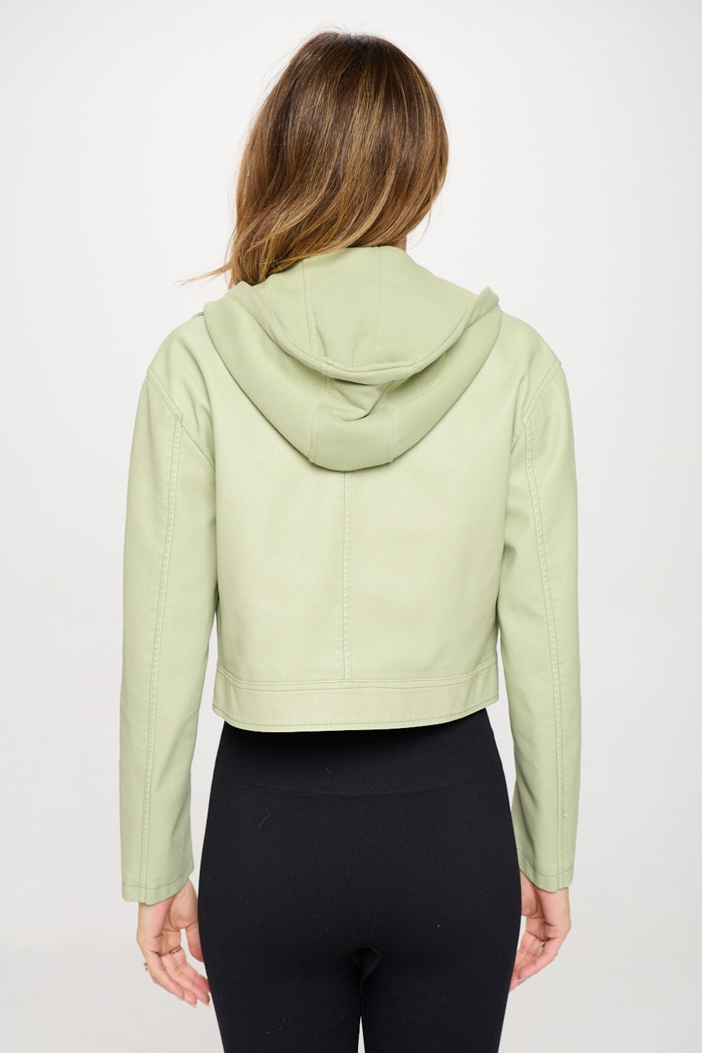 Coalition LA Snap Down Cropped Hooded Jacket - Mint