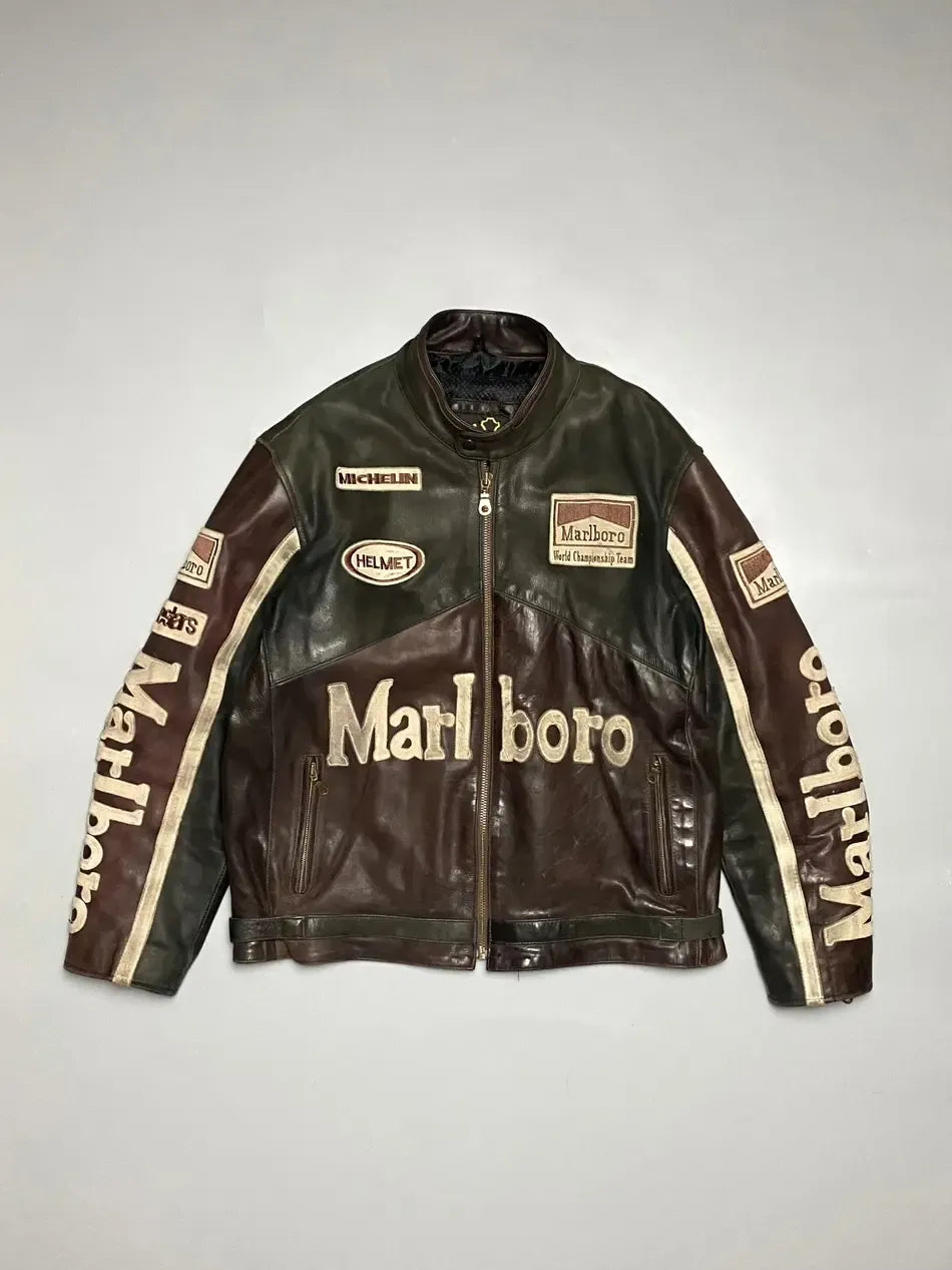 Marlboro Vintage Leather Racing Protection Jacket